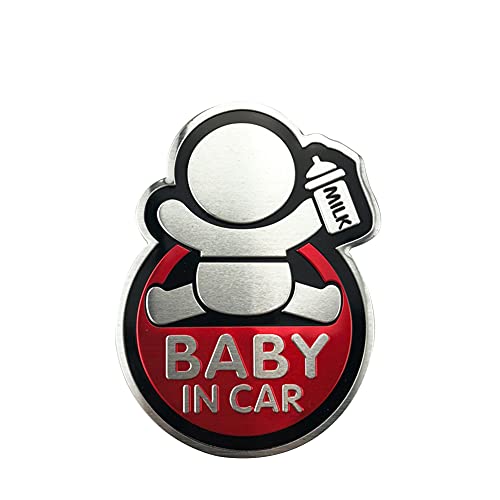 Pegatina Coche Bebe a Bordo Personalizada,MoreChioce Familia Feliz Auto Adhesivos Coche Metal Pegatinas Impermeable Abrasión para Etiqueta Engomada Parachoques de la Ventana del Automóvil,Rojo #B