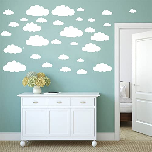 Pegatinas de pared de nube, 31 piezas de nubes para habitación de niños, decoración de pared para dormitorio, adolescentes, papel tapiz de nube, decoración de pared para habitación de guardería