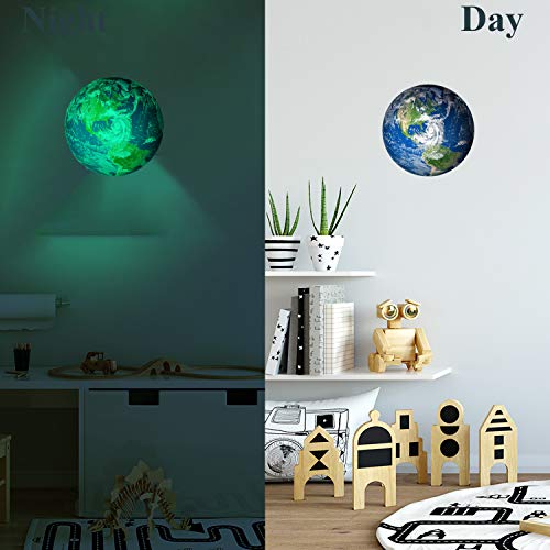 Pegatinas de Pared Luminosos, 9 Planetas Luminosos Pegatinas de Pared Fluorescentes Decoración