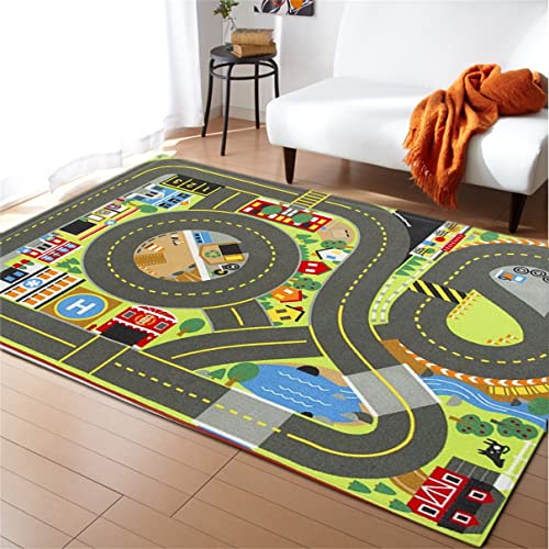 PEIHUODAN Alfombra de Juego para Niños Alfombra de Carretera de Coche de Ciudad Multicolor Alfombra Antideslizante de Habitación Alfombras Infantil Game Felpudo, Alfombra de Baño (Color6,40 x 60 cm)