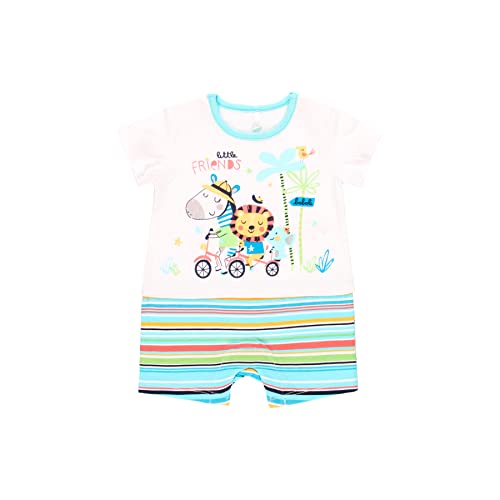 Pelele Bebe Niño - 100% algodón- Organico - Manga Corta - Pelele Verano – Pijama para Dormir- Ropa de Regalo - para Bebe de 0 Mes a 18 Meses (Blanco, 9 Meses)