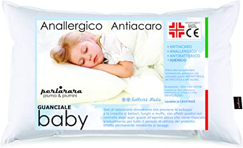 PERLARARA - Almohada para Niños 2 Años, Transpirable y Antialérgica - para Bebés de 1 - 2 - 3 año (40 x 60 cm)