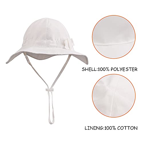 Pesawat - Sombreros de Playa para bebés y niños pequeños con Lazo, Sombrero de Verano para bebés, protección Solar, Gorra de Playa de ala Ancha para niñas, niños de 0 a 12 años(Blanco,3-6 Meses)