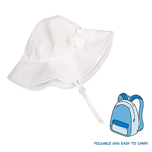 Pesawat - Sombreros de Playa para bebés y niños pequeños con Lazo, Sombrero de Verano para bebés, protección Solar, Gorra de Playa de ala Ancha para niñas, niños de 0 a 12 años(Blanco,3-6 Meses)