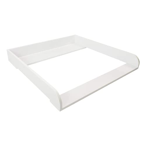 Puckdaddy Cambiador Fridolin - 78x70x10 cm, Cambiador de Madera en Blanco, Tablero de Cambiador compatible con Las cómodas IKEA Brimnes, Incluye Material de Montaje para la fijación en la Pared