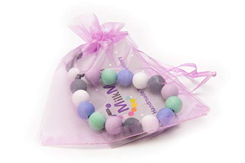 Pulsera de Silicona Masticable para Lactancia para Mamás, Dentición Morderse las Uñas, Masticación Sensorial, con Cordón Ajustable, Hecha a Mano por Milkmama (Pastel Mix)