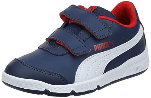 PUMA Stepfleex 2 SL VE V Inf, Zapatillas bajas, Unisex niños, Azul (Peacoat/Puma White/Flame Scarlet), 24 EU