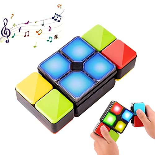 Pup Go Cubo mágico electrónico con música y Luces Coloridas, Juego de Rompecabezas cumpleaños, Juegos de Mesa Familiares，Consola portatil，Game Boy Viaje Juguetes educativos para niños de 5 a 12 años