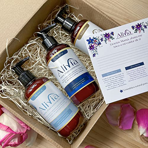 Regalo para Madre. Nueva Caja Regalo"Gracias, Mamá. Ahora me Toca a Mí Cuidar de Ti". Set de Productos de Cosmética Natural para Hidratación y Alivio de Molestias. Regalo Original para Mujer.