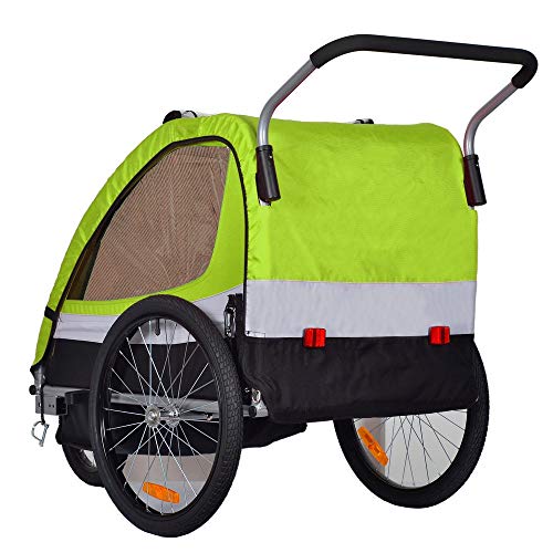 Remolque de bici para niños con kit de footing BT504-D02 limon verde