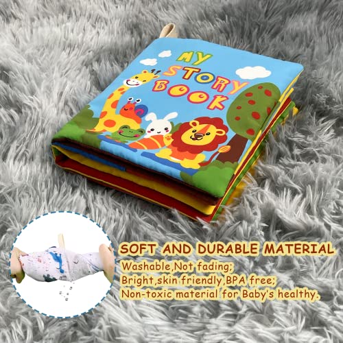 Richgv Libro Blando para Bebés Libro Tela Soft bebés Libros Actividades 3D para Infantes Juguetes sensoriales interactivos para niños para Aprender Habilidad para la Vida y Identificar juguete 0 meses