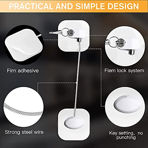 RoserRose Cerradura para Puerta de Frigorífico Bebé - Candado nevera - Seguridad para Puerta de Frigorífico, Armario de Nevera, Armario de Seguridad, Color Blanco