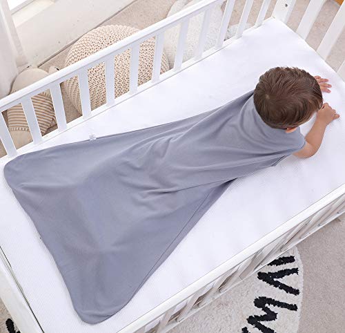 Saco de dormir para bebé de verano para niña, primavera, pijama de algodón fino con búho verde, 0,5 tog gris Gris monocromático. Talla:130 cm (3 - 6 Jahre)