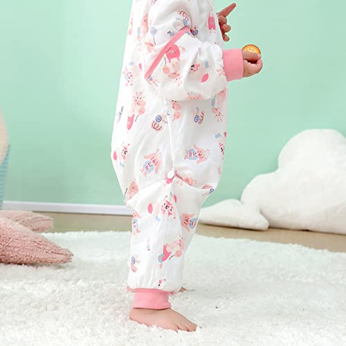 Saco de Dormir para Bebés con Mangas Desmontables y Piernas Algodón Sacos de Dormir con Piernas Verano Unisex Mameluco Pijama con Pies Ropa de Saco de Dormir para Niños Niñas,Planeta/L