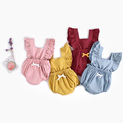 Sanlutoz Algodón Recién Nacido Bebé Monos Linda Ropa de bebé Moda Body bebé (12-18 Meses, BRS7047-PK)