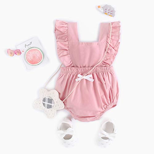 Sanlutoz Algodón Recién Nacido Bebé Monos Linda Ropa de bebé Moda Body bebé (12-18 Meses, BRS7047-PK)