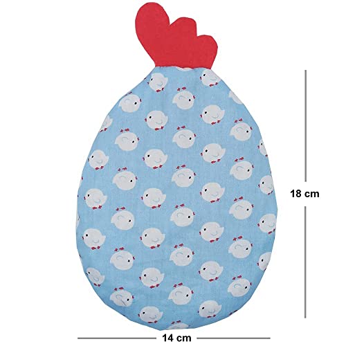 Saquito térmico anti cólicos bebé "Blue Pio-pio"- relleno de 180gr de huesos de cereza – Para aliviar cólicos, gases, dolores de barriga de bebés, etc – 18x18cm – 100% algodón