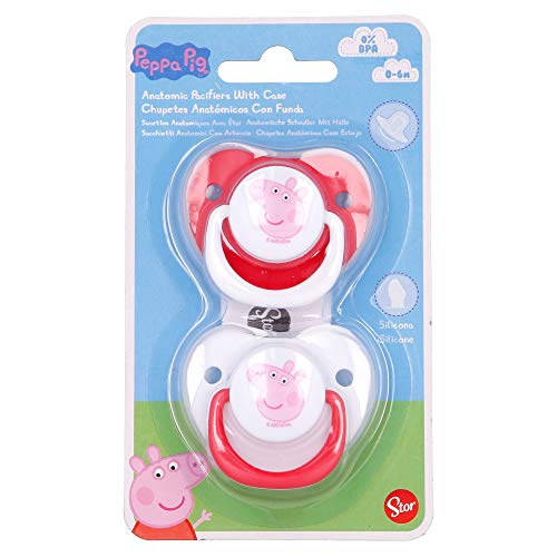 SET 2 CHUPETES TETINA ANATOMICA SILICONA 0 A 6 M CON FUNDA PEPPA PIG LITTLE ONE