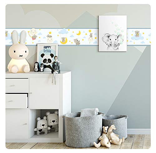 setecientosgramos Cenefa Auto-Adhesiva | Decoración de Pared Infantil, 5 m x 15 cm | Bear