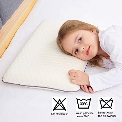 SIKAINI Almohada para niños Almohada para niños con Espuma viscoelástica Almohada hipoalergénica Almohada para niños para niños (3-8 años)