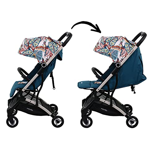 Silla de paseo CASSY ligera y compacta - Plegable con una Mano (Blue Flower)