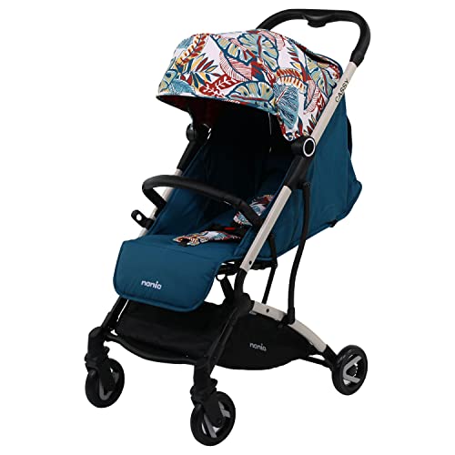 Silla de paseo CASSY ligera y compacta - Plegable con una Mano (Blue Flower)