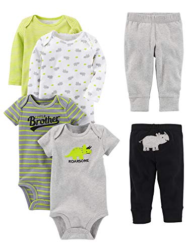 Simple Joys by Carter's Infant-and-Toddler-Pants-Clothing-Sets, Green/Gray Rhino, 18 Meses