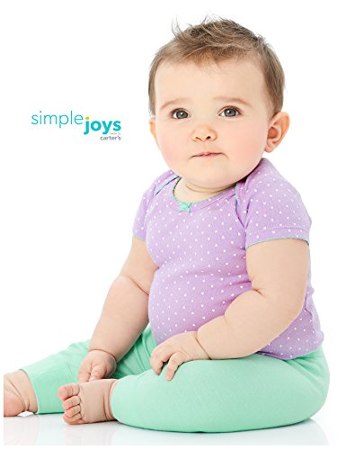 Simple Joys by Carter's pantalón para niñas pequeñas, paquete de 4 ,Bright Pink/Gray/Light Pink/Mint ,0-3 Meses