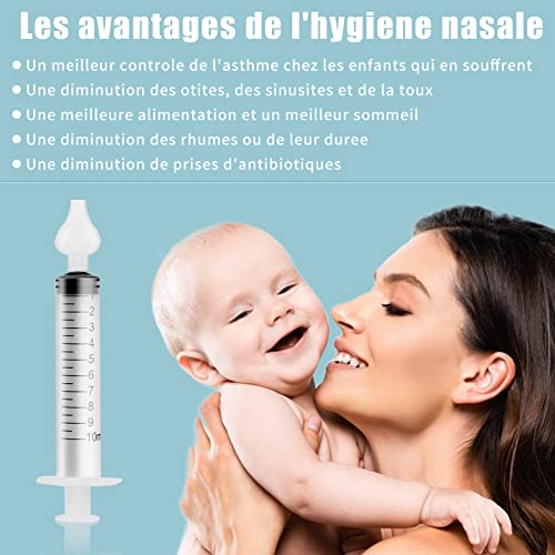 Sistema de Aspirador Nasal Bebes, Silicona limpiador de Nariz Seguro, Reutilizable de Jeringas Irrigador Nasal para Bebes, limpiador de Nariz Seguro, para Bebé( (4+)