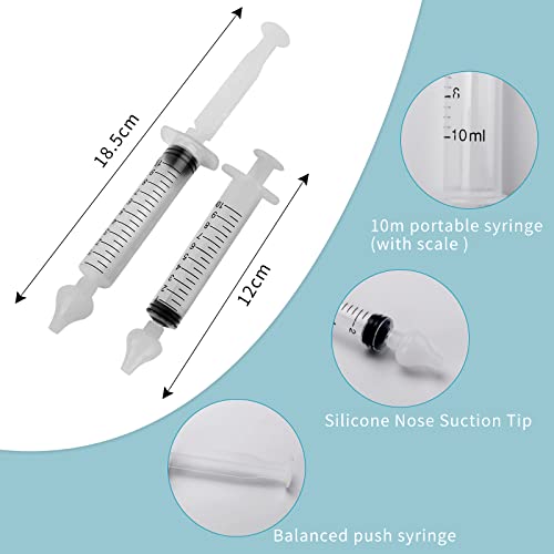 Sistema de Aspirador Nasal Bebes, Silicona limpiador de Nariz Seguro, Reutilizable de Jeringas Irrigador Nasal para Bebes, limpiador de Nariz Seguro, para Bebé( (4+)