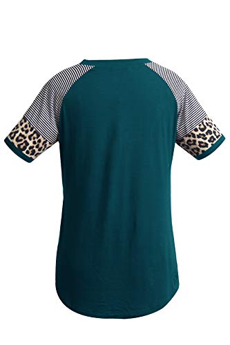 Smallshow Camiseta Lactancia Verano Manga Corta Maternidad Ropa Embarazada Top,Teal,L