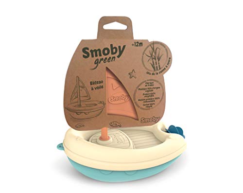 Smoby Green-Barquito para el Baño, Fabricado en Bioplástico Sostenible Procedente de la Caña de Azúcar, Reciclable, Embalaje 100% Reciclado, Para Niños a Partir de 1 Año, color (181200)