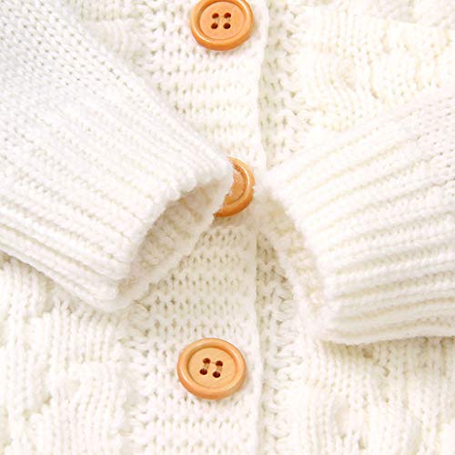 SO-buts Recién Nacido Bebé Niña Niño Chaqueta De Invierno Abrigo Cálido Ropa De Punto Suéter Con Capucha Tops Ropa De Tejer (Beige,3-6 meses)