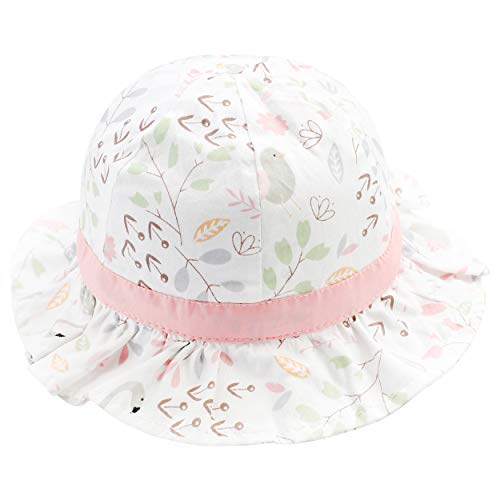 Sombrero para el Sol para Bebé Niñas Flores Motivo Primavera Verano Dulce y Encantador Protección UV Sombrero de Pescador Algodón Sombrero de Playa Vacaciones Gorro SH0191 Rosa, 52cm XL