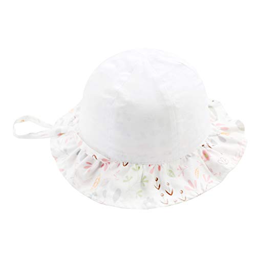 Sombrero para el Sol para Bebé Niñas Flores Motivo Primavera Verano Dulce y Encantador Protección UV Sombrero de Pescador Algodón Sombrero de Playa Vacaciones Gorro SH0191 Rosa, 52cm XL