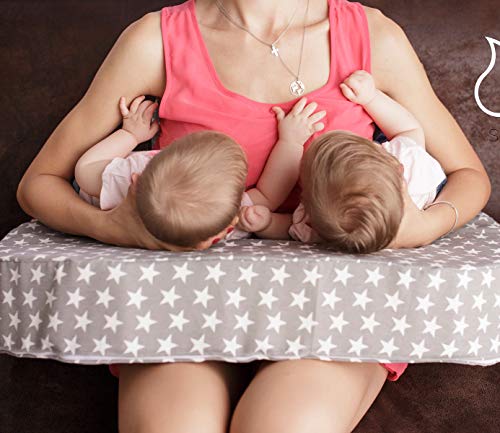 Sonora Baby cojín de lactancia gemelar, almohada de lactancia, con cojín accesorio que cuida tu espalda. Hecho a mano