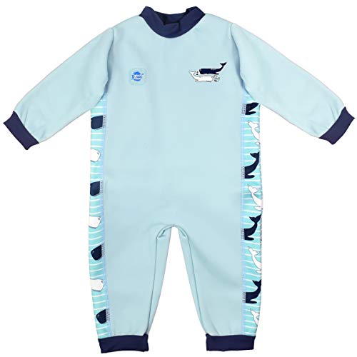 Splash About Traje de baño para bebé, Cuerpo Entero, niño, Baby Ganzkörper-Schwimmanzug, Blau WAL, 6-12 Monate