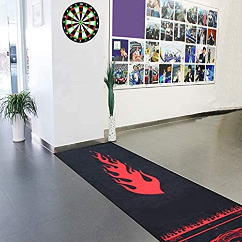 SSYFC Alfombrilla de goma para dardos con líneas de lanzamiento, alfombra de goma profesional para dardos antideslizante, ideal para principiantes, 116 x 27.5 pulgadas