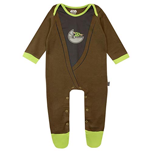 Star Wars Pijama Entera y Sombrero para Niños Bebés The Mandalorian Baby Yoda Multicolor 6-9 Meses