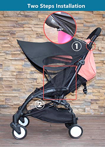 Stroller Sunshade, Stroller Canopy Cover Compatible Accessory for Babyzen YoYo/Yoyo+, Protect from Wind,UV and Rain