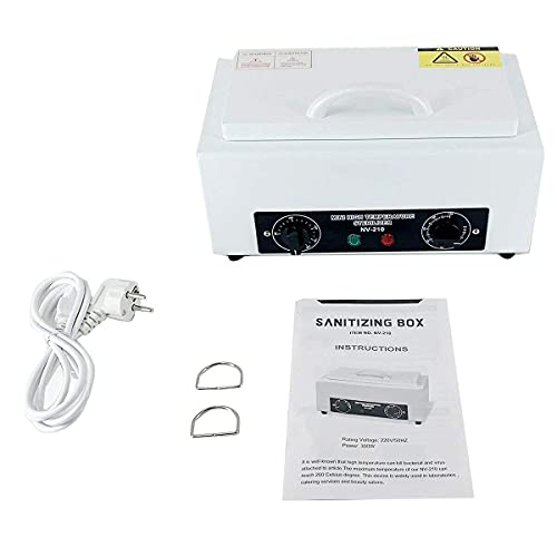 TABODD Esterilizador de aire caliente de 300 W, desinfección NV-210, 200 ℃, esterilizador de alta temperatura para uñas, esterilizador con temporizador para cosméticos, estudios de cuidado de pies