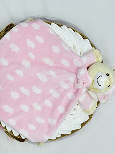 Tarta de pañales DODOT con DouDou para bebé - Regalo original para recién nacido (Rosa)