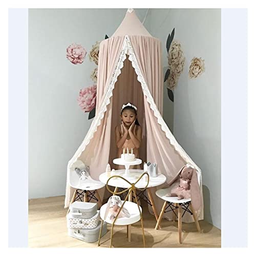 Toldo decorativo para cama de niños Bebé con dosel redondo cúpula cúpula toldo tiendores niños jugar carpas de la casa verano gasa cama cama cortina valencia decoración de la habitación Para la decora