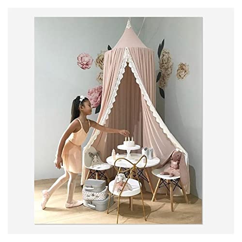 Toldo decorativo para cama de niños Bebé con dosel redondo cúpula cúpula toldo tiendores niños jugar carpas de la casa verano gasa cama cama cortina valencia decoración de la habitación Para la decora