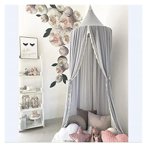 Toldo decorativo para cama de niños Bebé con dosel redondo cúpula cúpula toldo tiendores niños jugar carpas de la casa verano gasa cama cama cortina valencia decoración de la habitación Para la decora