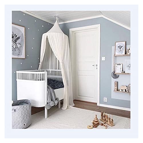 Toldo decorativo para cama de niños Bebé con dosel redondo cúpula cúpula toldo tiendores niños jugar carpas de la casa verano gasa cama cama cortina valencia decoración de la habitación Para la decora