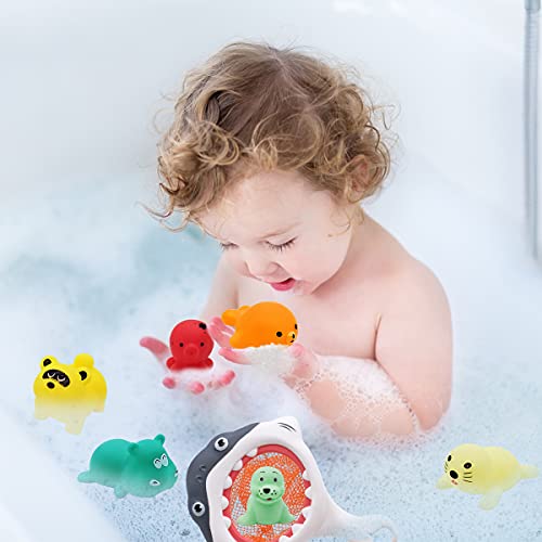 Tomicy Juguetes Bañera Bebés 6pcs Agua Baño Juguete de Baño Juego de Pesca Plastico Juego de Ducha Bebe, Pesca Piscina Niños para Agua Piscina Baño Playa Regalo Bueno de Cumpleaños Navidad