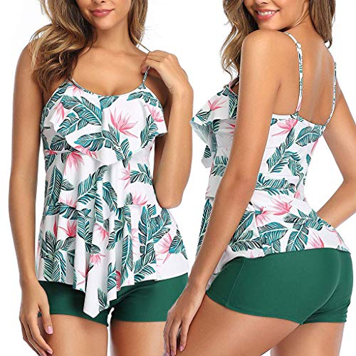 Traje de baño de Mujer de Dos Piezas Playa Tallas Grandes Verano Bikinis para Mujer Casual Deportivo Barato Ligera Monokini Push Up Elegante Vestido de Traje de Baño y Braguitas 2 Piezas