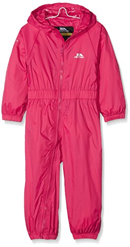 Trespass Button - Traje de Lluvia para niños, Color Rosa (Gerbera), Talla 3/4 años