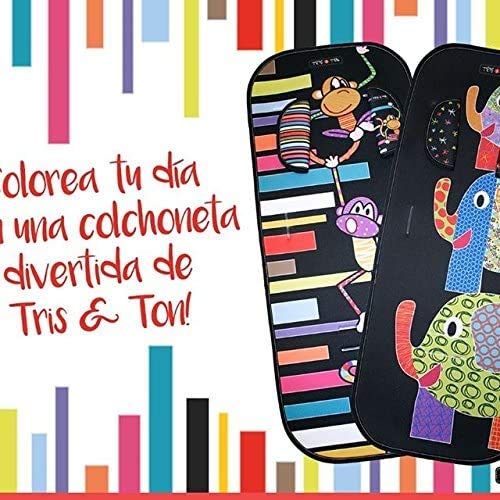 Tris&Ton colchoneta silla de paseo ligera universal para carrito cochecito bebe transpirable de microfibra modelo Monsters + protección de arneses (Trisyton)